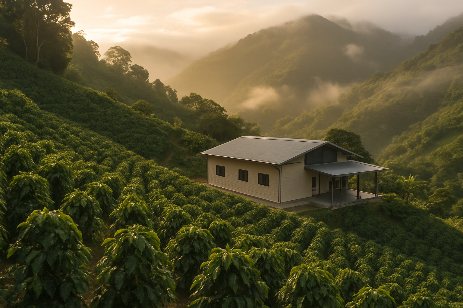 Finca de caf&eacute; de especialidad en el Eje Cafetero colombiano